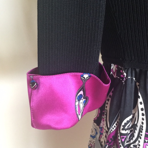 New Bebe sweater/silk turtleneck keyhole dress XS - Picture 3 of 5